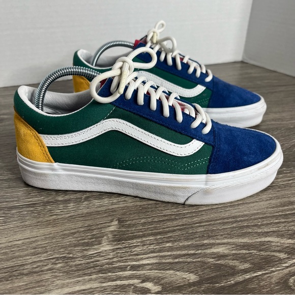 Vans Old Skool Unisex Color Block Blue Green Yellow Red Men 6.5 Woman 8 Shoes - Picture 1 of 11